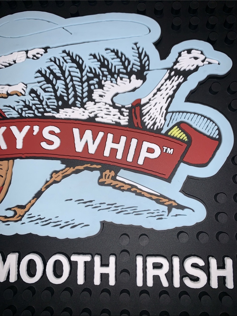 Shanky’s Whip Black Smooth Irish Whiskey Liqueur Bar Mat 12x12” - Picture 4 of 6